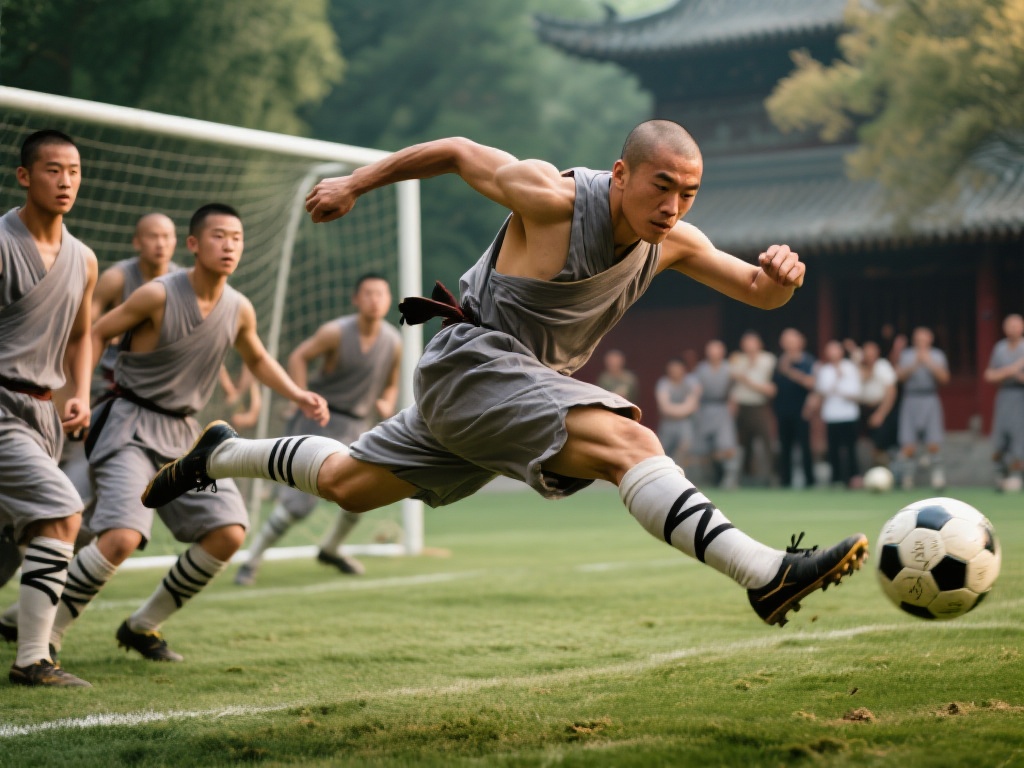 少林足球强调的不仅是体能上的较量，更是精神层面的成